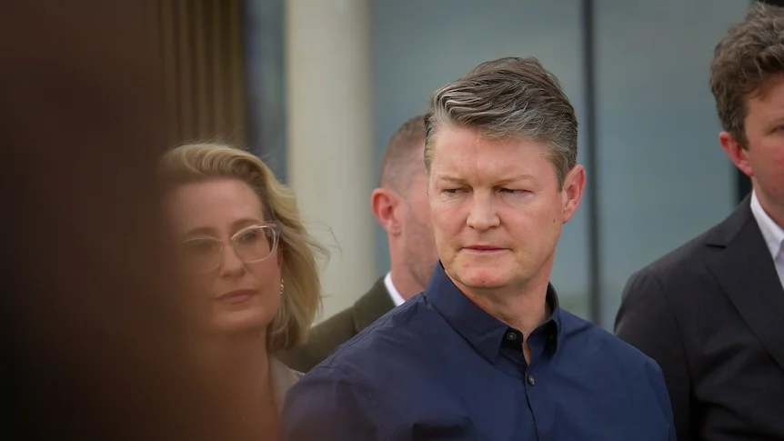 Victorian Premier Ben Carroll at a press conference.