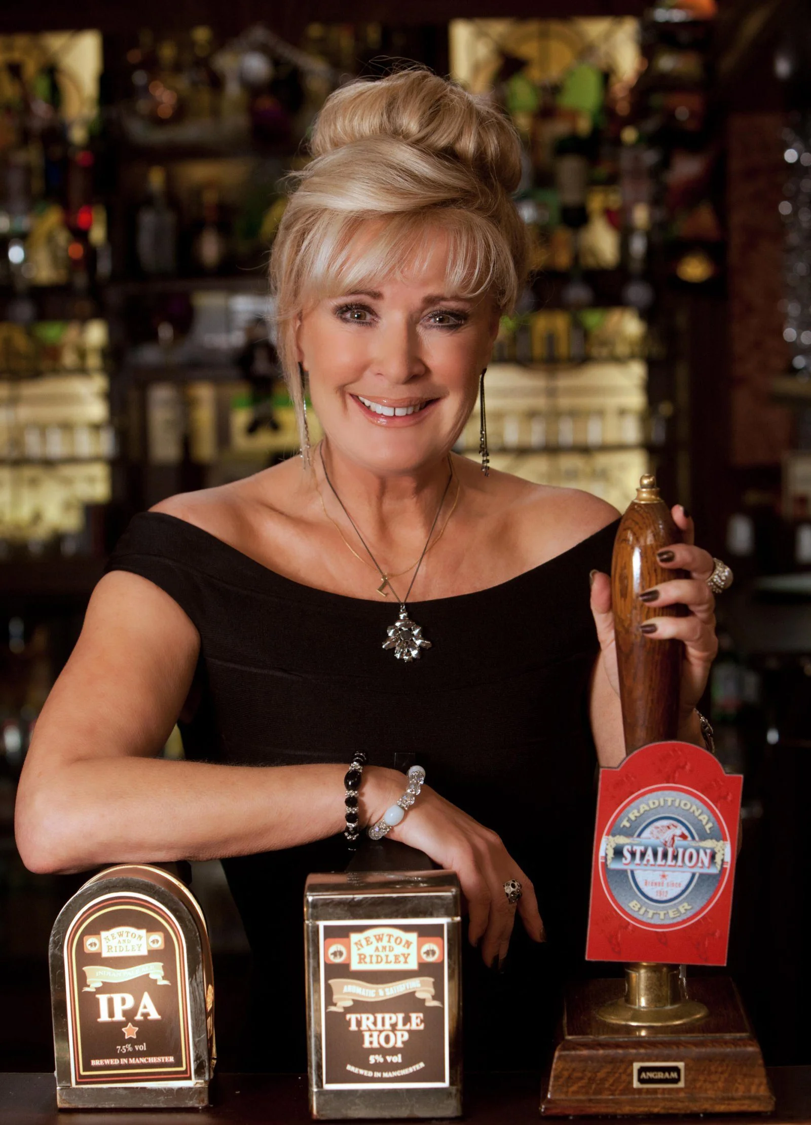 Beverley Callard behind the Rovers bar