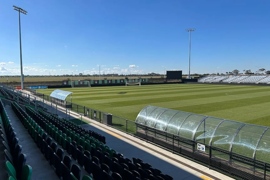 A soccer pitch.