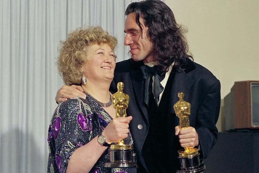 Brenda Fricker and Daniel Day-Lewis at the Academy Awards