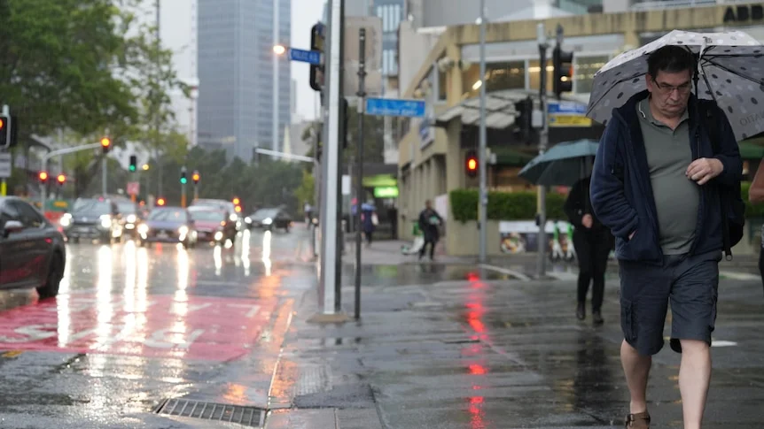 a rainy street in brisbane cbd