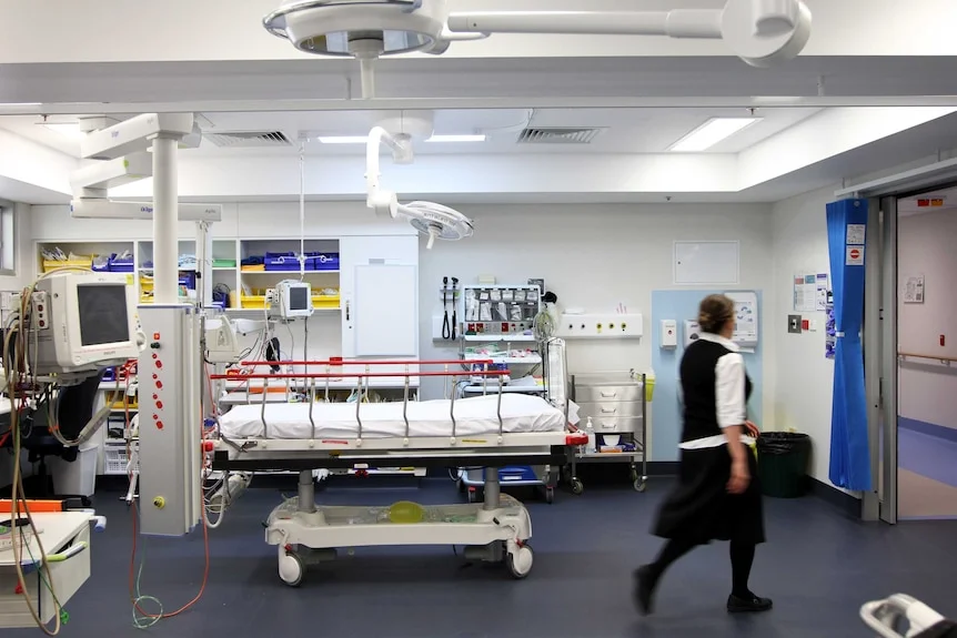 The interior of a brightly lit emergency department in a hospital.