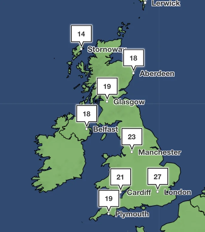 Temperatures will climb to 27C next week in the southeast