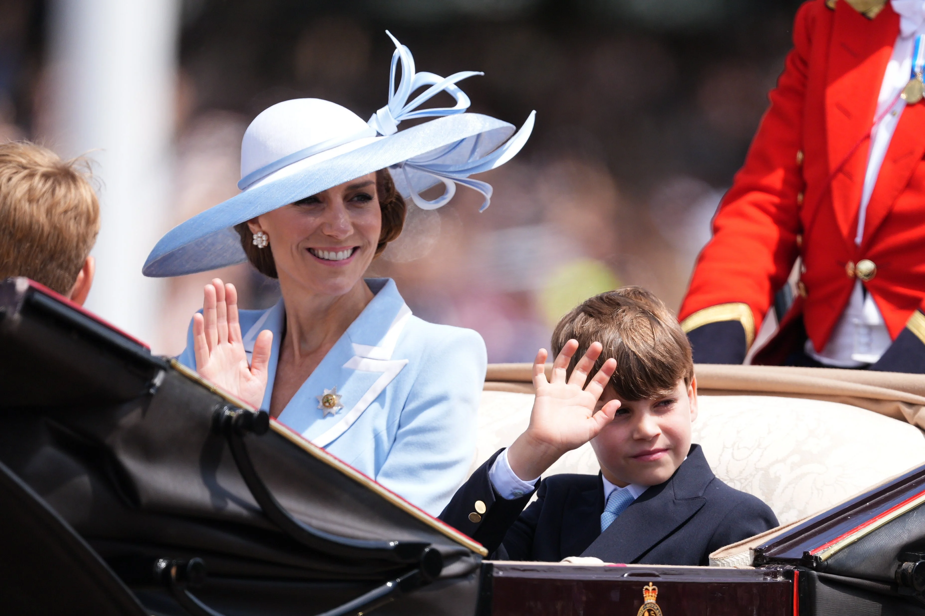 Prince Louis and the Princess of Wales return by carriage to Buckingham Palace