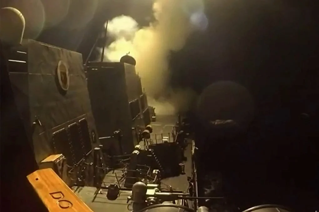 An image grab from a video released by US Central Command on Thursday shows what the US military says are strikes targeting “Iranian military surveillance capabilities, communications systems and air defense sites”. Photo: CENTCOM/ AFP
