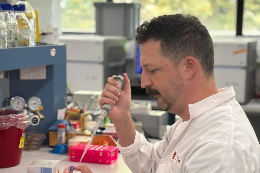 A man in a laboratory