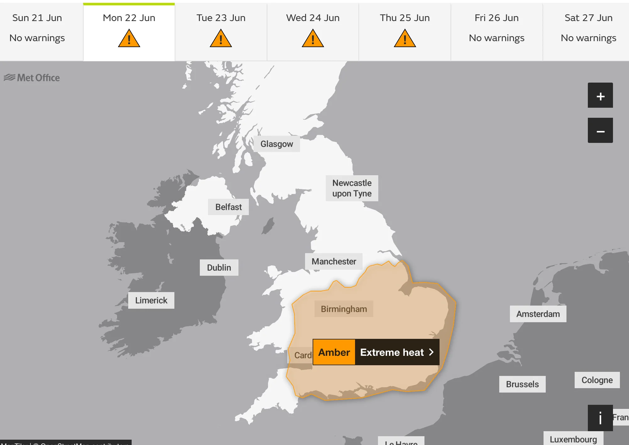 An amber alert has been issued across the UK