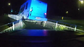 Watch: Somersaulting motorhome thief’s escape attempt thwarted