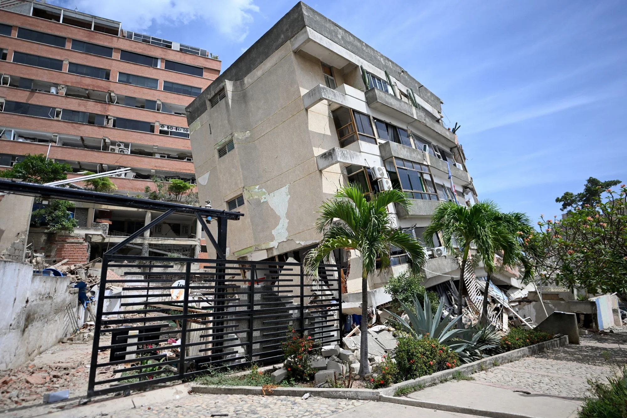 A damaged residential building following an earthquake in Catia La Mar, La Guaira state, about 30 km northwest of Caracas, on June 25, 2026