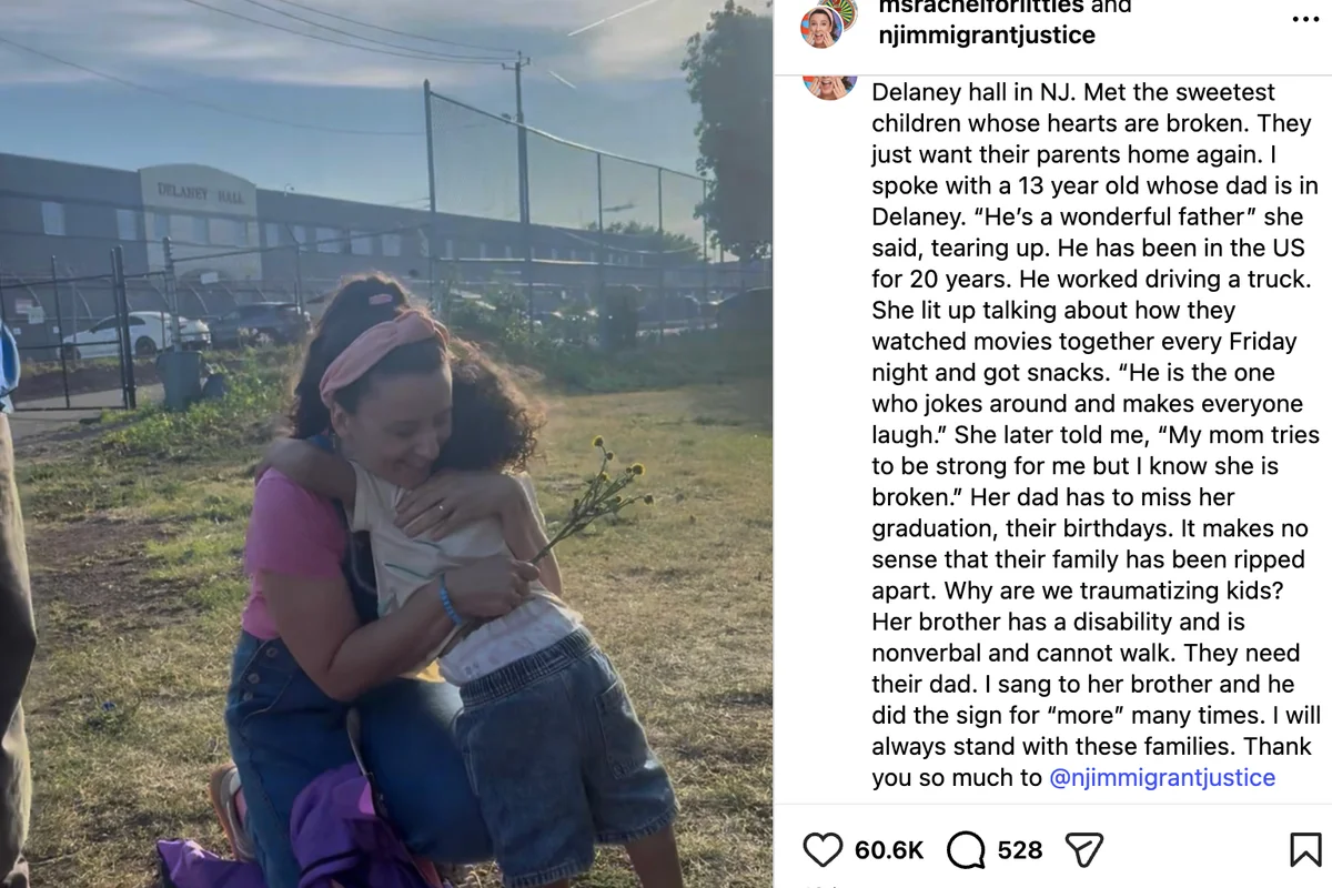 Ms. Rachel Critiques Family Separation During Controversial Visit to ICE Detention Center