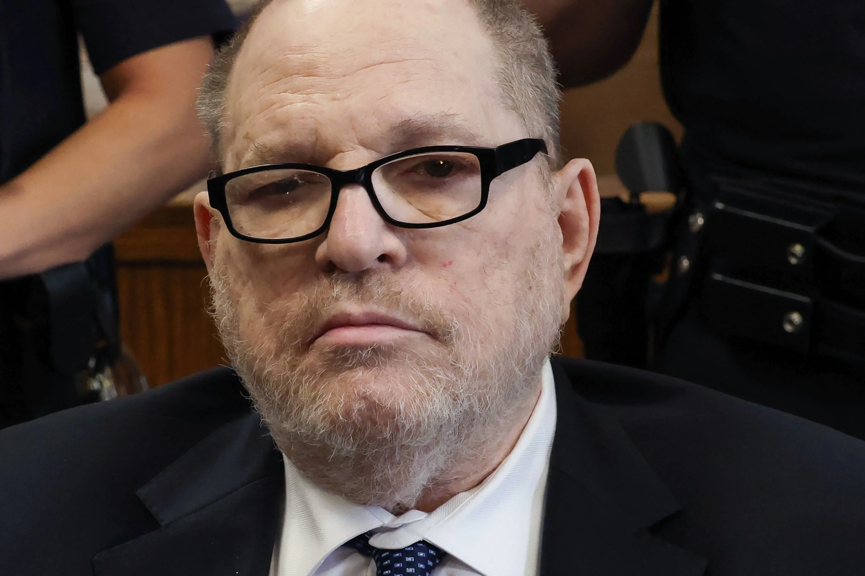 Former Hollywood film producer Harvey Weinstein appears in Manhattan criminal court for the retrial of his rape case on May 15, 2026, in New York City