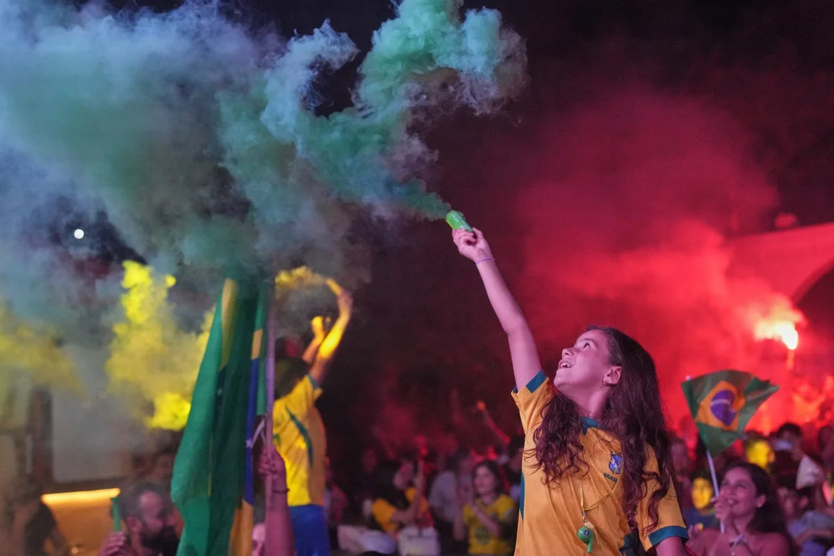 Lebanon's Brazil fans celebrate a World Cup Round of 32 win, in photos