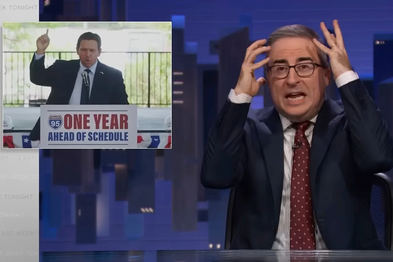 John Oliver accused the Florida governor of being racist for mocking House Minority Leader Hakeem Jeffries
