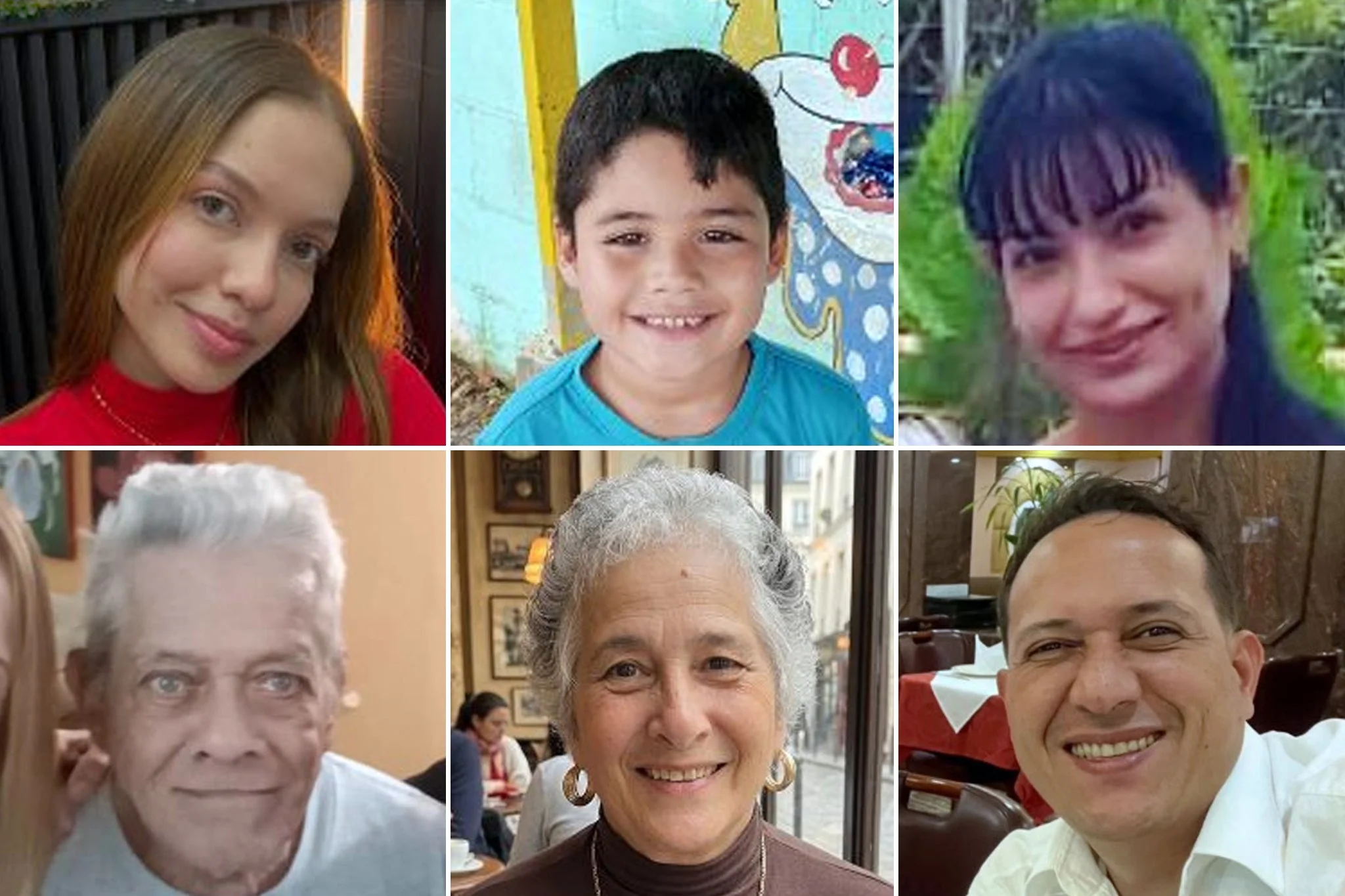 Clockwise from top left. just a small sample of the tens of thousands of missing Venezuelans; Stephanny Montano Inojosa, 25; Andres Jose Aponte Guillen, 7; Nancy Ruth Martinez Mendez, 39; Marco Antonio Gil Garvey, 42; Gladys Maria Linarez Padron and Alfredo Viso