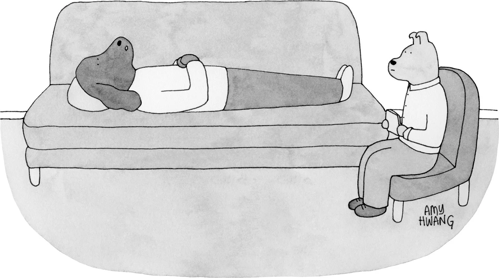 Dog in therapy.